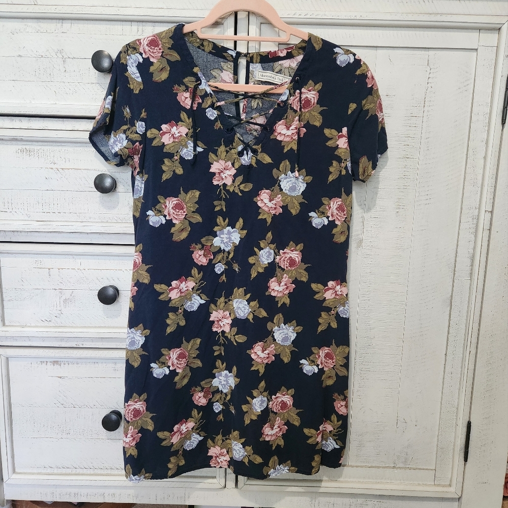 Abercrombie Floral Navy Dress